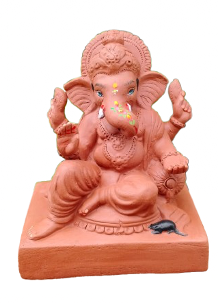 10 इंच गोल चौरंग गणेश